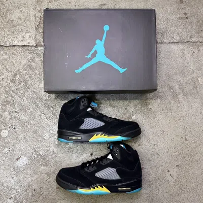 Pre-owned Jordan Brand 5 Retro ‘aqua' Shoes In Black
