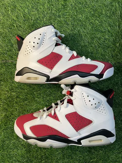 Pre-owned Jordan Brand 6 Carmine Shoes In Red White
