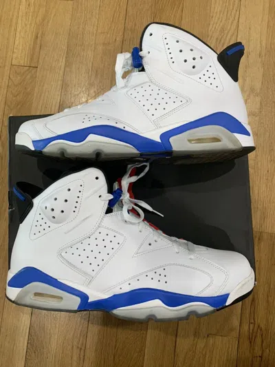 Pre-owned Jordan Brand 6 Sport Blue Shoes In White