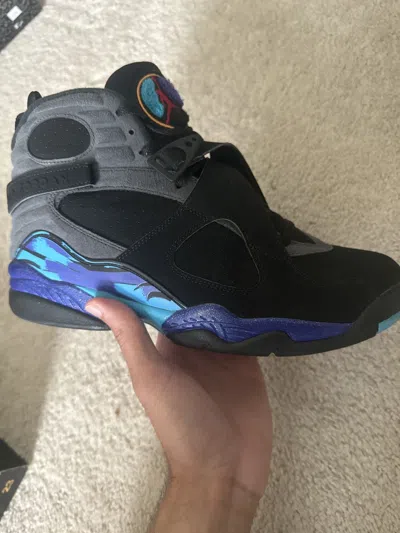 Pre-owned Jordan Brand 8 Aqua Shoes In Black