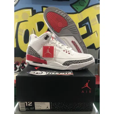 Pre-owned Jordan Brand Air Jordan 3 Hall Of Fame Katrina 2018 Size 12 Shoes In White