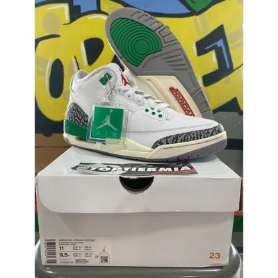 Pre-owned Jordan Brand Air Jordan 3 Lucky Green Wmns 2023 Size 11w/9.5m Shoes In White
