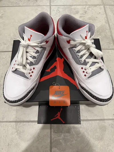 Pre-owned Jordan Brand Air Jordan 3 Retro Fire Red (2022) Dn3707-160 Us Men's 9.5 Shoes