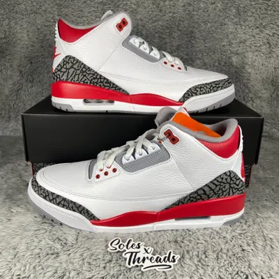 Pre-owned Jordan Brand Air Jordan 3 Retro 'fire Red' (2022) Men's Sneakers Size 9.5