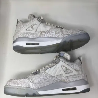 Pre-owned Jordan Brand Air Jordan 4 Retro 30th Anniversary Laser Shoes In White