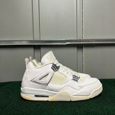 Pre-owned Jordan Brand Air Jordan 4 Retro “pure Money” Shoes In White