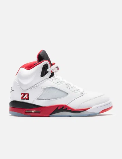 Jordan Brand Air Jordan 5 Fire Red "black Tongue" In White