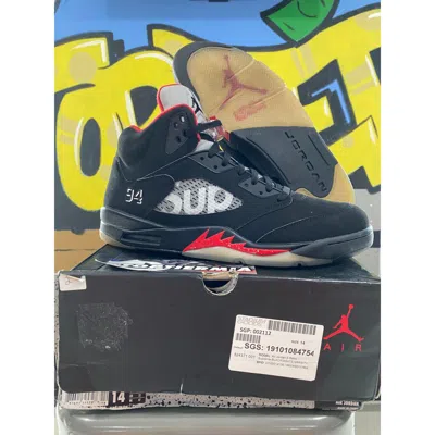 Pre-owned Jordan Brand Air Jordan 5 Supreme Black 2015 Size 14 Shoes