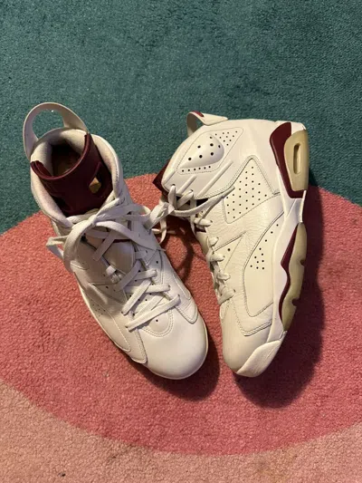 Pre-owned Jordan Brand Air Jordan 6 Retro Maroon 2015 Shoes In White