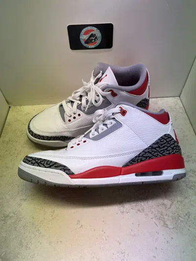 Pre-owned Jordan Brand Air Jordan Retro 3 Men's Sneakers Fire Red Og In White