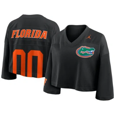 Jordan Brand Black Florida Gators Cropped Mesh Dri-fit Fashion Jersey
