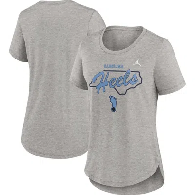 Jordan Brand Heather Gray North Carolina Tar Heels Local Campus Location Mantra Tri-blend T-shirt