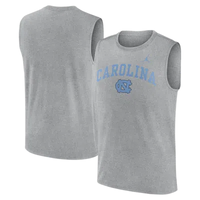 Jordan Brand Heather Gray North Carolina Tar Heels Primetime Legend Arch Dri-fit Muscle Tank Top