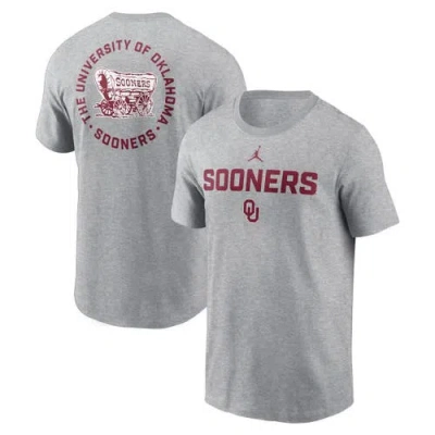 Jordan Brand Heather Gray Oklahoma Sooners Campus 2-hit T-shirt