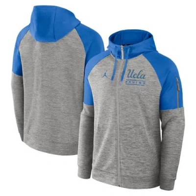 Jordan Brand Heather Gray Ucla Bruins Fitness Raglan Performance Full-zip Hoodie