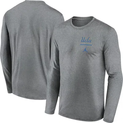 Jordan Brand Heather Gray Ucla Bruins Primary Stack Legend Long Sleeve T-shirt