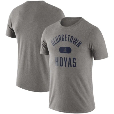 Jordan Brand Heathered Gray Georgetown Hoyas Team Arch T-shirt In Heather Gray