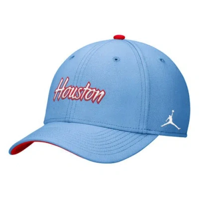 Jordan Brand Light Blue Houston Cougars Blue Out Rise Dri-fit Flex Hat In Metallic