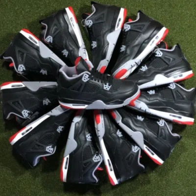 Pre-owned Jordan Brand Multiple Sizes  4 Bred Reimagined Gs In Black
