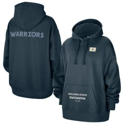 Jordan Brand Navy Golden State Warriors Courtside Statement Edition Oversize Pullover Hoodie