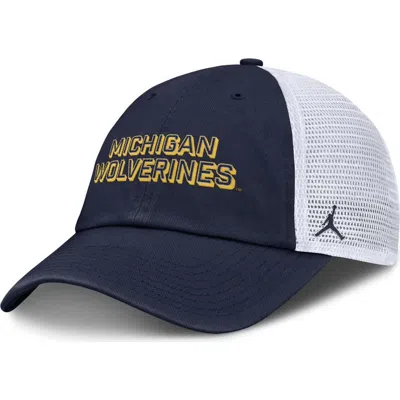 Jordan Brand Navy Michigan Wolverines 2025 Gameday On-field Club Adjustable Trucker Hat