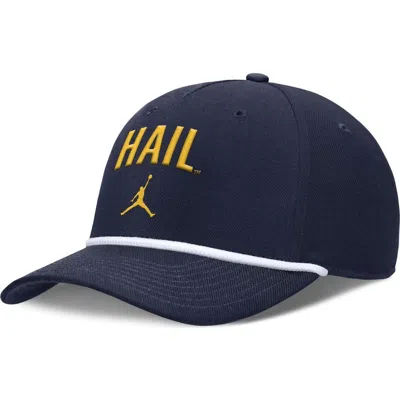 Jordan Brand Navy Michigan Wolverines Rise Campus Adjustable Hat In Blue
