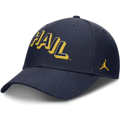 Jordan Brand Navy Michigan Wolverines Slanted Primetime Rise Performance Adjustable Hat