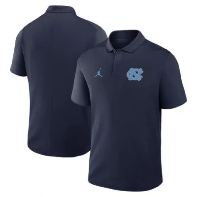 Jordan Brand Navy North Carolina Tar Heels Primetime Victory Primary Logo Performance Polo In Blue