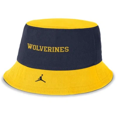 Jordan Brand Navy/maize Michigan Wolverines Apex Bucket Hat In Blue