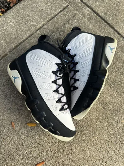 Pre-owned Jordan Brand Nike Air Jordan 9 Retro University Blue Size 8 Shoes In White