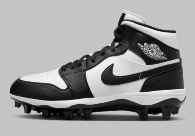 Pre-owned Jordan Brand Nike  1 Mid Td Panda 2023 Football Cleats Fj6805-100 Sizes 12 In White/ Black