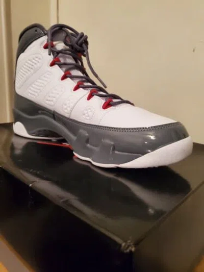 Pre-owned Jordan Brand Size 14 Air  9 Retro White/fire Red Cool Grey Basketball Shoes