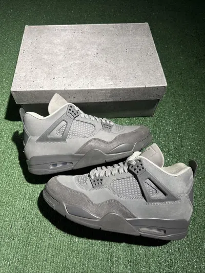 Pre-owned Jordan Brand Size 8.5 - Air Jordan 4 Retro Se Wet Cement Shoes In Gray