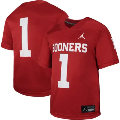 Jordan Brand Kids' Toddler  #1 Crimson Oklahoma Sooners Untouchable Replica Game Jersey In Red