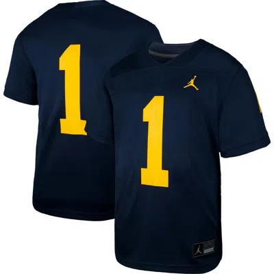 Jordan Brand Kids' Toddler  #1 Navy Michigan Wolverines Untouchable Replica Game Jersey In Blue