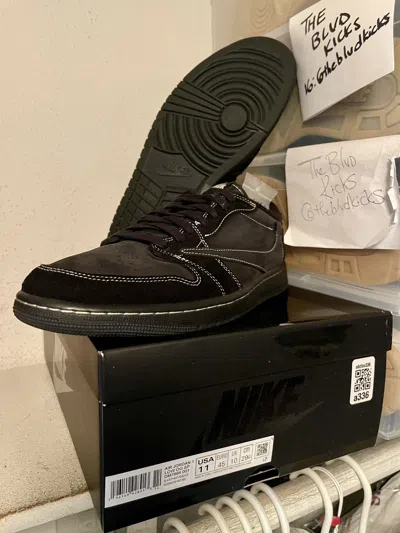 Pre-owned Jordan Brand Travis Scott X Nike Air Jordan Retro 1 I Low Og Sp Phantom Shoes In Black