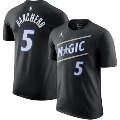 Jordan Brand Unisex  Paolo Banchero Black Orlando Magic Name & Number T-shirt
