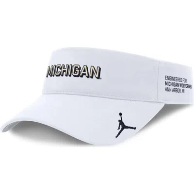 Jordan Brand White Michigan Wolverines 2025 On-field Gameday Performance Ace Adjustable Visor