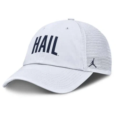 Jordan Brand White Michigan Wolverines Club Campus Trucker Adjustable Hat In Transparent