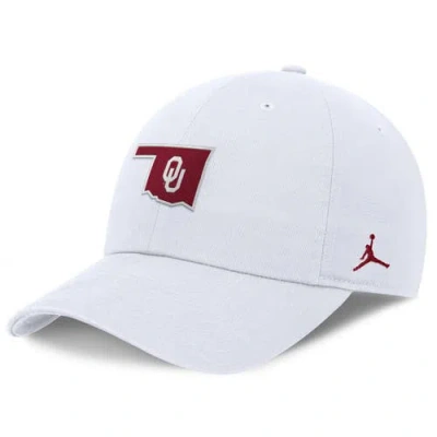 Jordan Brand White Oklahoma Sooners Club Dri-fit Adjustable Hat