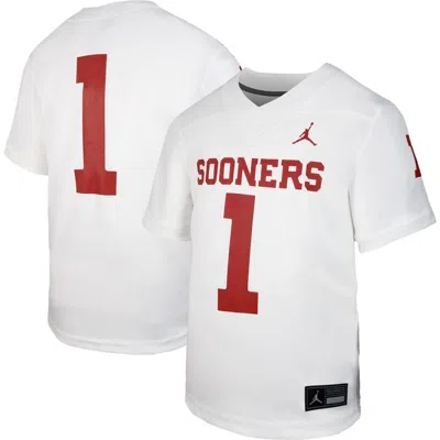 Jordan Brand Kids' Youth  #1 White Oklahoma Sooners Untouchable Replica Game Jersey In Yellow