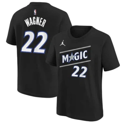 Jordan Brand Kids' Youth  Franz Wagner Black Orlando Magic Name & Number T-shirt
