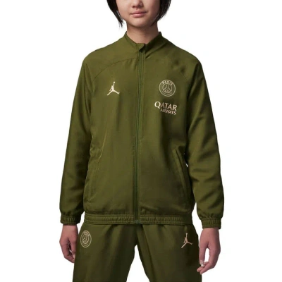Jordan Brand Kids' Youth   Olive Paris Saint-germain 2023/24 Strike Full-zip Track Jacket
