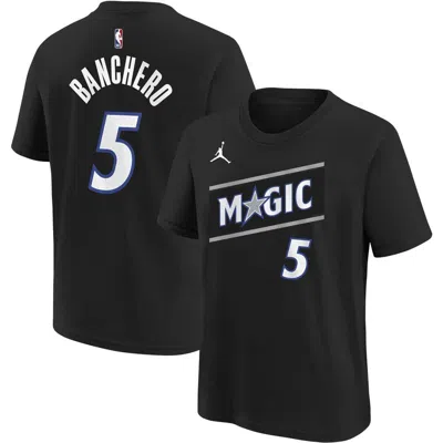 Jordan Brand Kids' Youth  Paolo Banchero Black Orlando Magic Name & Number T-shirt