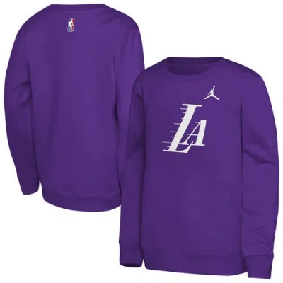Jordan Brand Kids' Youth  Purple Los Angeles Lakers Courtside Statement Edition Sweatshirt