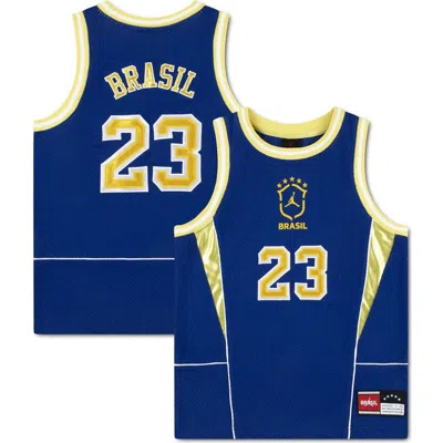 Jordan Brand Kids' Youth  Royal Brazil National Team Mesh Basketball Fashion Jersey In Blue