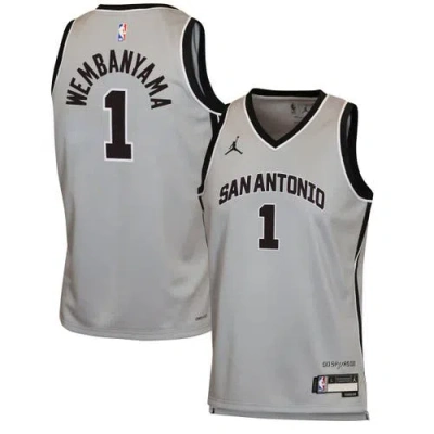 Jordan Brand Kids' Youth  Victor Wembanyama Silver San Antonio Spurs Swingman Jersey