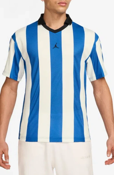Jordan Brooklyn Collegiate Stripe Goalie Top In Blue
