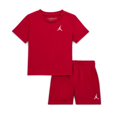 Jordan Brooklyn Essentials Baby (12-) 2-piece French Terry Shorts Set In Red