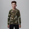 Jordan Brooklyn Essentials Big Kids' Camo Long Sleeve Top In Green